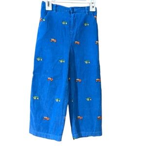 •GLORIMONT•LITTLE BOYS BLUE EMBROIDERED TRACTOR CORDUROY PANYS SIZE 6.